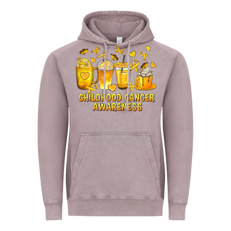 Childhood Cancer Awareness Coffee Cups Vintage Hoodie by texasbilliewilder | Teevron