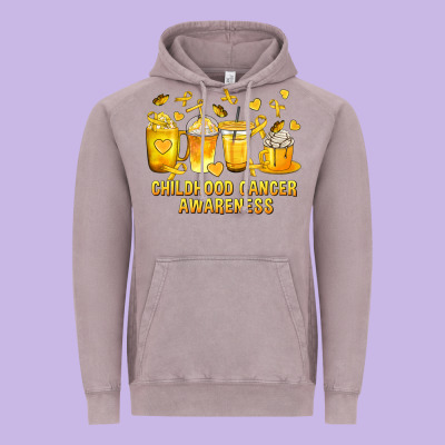 Childhood Cancer Awareness Coffee Cups Vintage Hoodie Designed By Texasbilliewilder