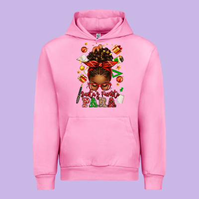 Santa's Favorite Para Afro Messy Bun Urban Hoodie Designed By Texasbilliewilder