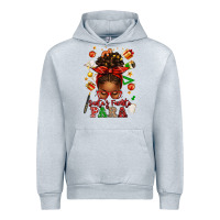 Heather Grey santa's favorite para afro messy bun Urban Hoodie - texasbilliewilder
