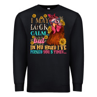 Black i may look calm but in my head i pecked you three Premium Sweatshirt - NancyCooperArtShop