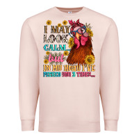 Pale Pink i may look calm but in my head i pecked you three Premium Sweatshirt - NancyCooperArtShop