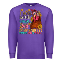 Purple i may look calm but in my head i pecked you three Premium Sweatshirt - NancyCooperArtShop