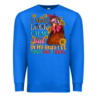 True Royal i may look calm but in my head i pecked you three Premium Sweatshirt - NancyCooperArtShop