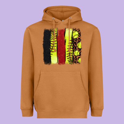 Softball Brushstroke Heavyweight Hoodie Designed By Nancycooperartshop