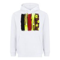 White softball brushstroke Heavyweight Hoodie - NancyCooperArtShop