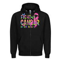 Black fight cancer in all colors Zipper Hoodie - NancyCooperArtShop