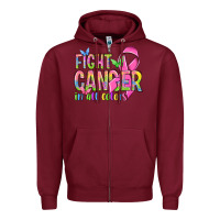 Burgundy fight cancer in all colors Zipper Hoodie - NancyCooperArtShop