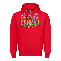 Red fight cancer in all colors Zipper Hoodie - NancyCooperArtShop