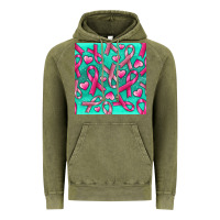Vintage Olive Cancer Ribbon with Heart Vintage Hoodie - texasbilliewilder