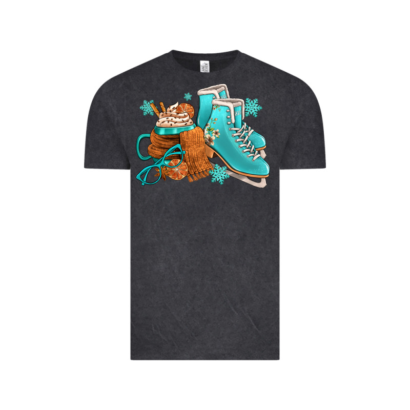 Winter Ice Skating Boots And Coffee Vintage Tee by FaDigitalArtStudio | Teevron