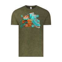 Vintage Olive Winter Ice Skating Boots And Coffee Vintage Tee - FaDigitalArtStudio