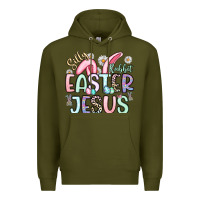 Army Green silly rabbit easter jesus Premium Hoodie - Artiststas