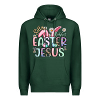 Sports Green silly rabbit easter jesus Premium Hoodie - Artiststas