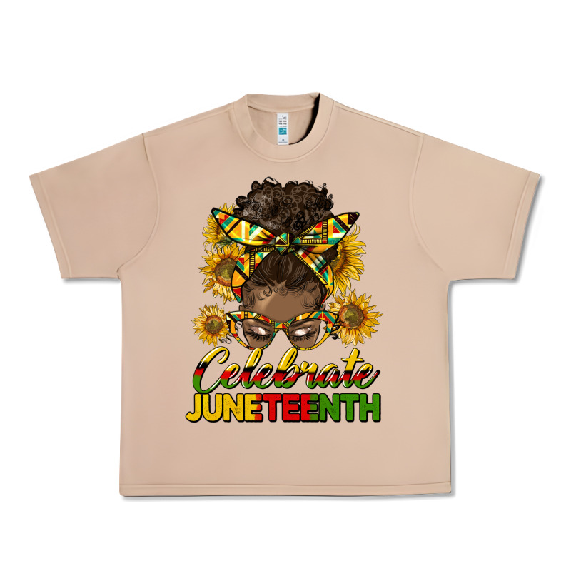 Celebrate Juneteenth Black Woman Bun Urban Heavy Tee by HRA Design Shop | Teevron