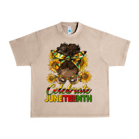 French Oak celebrate juneteenth black woman bun Urban Heavy Tee - HRA Design Shop