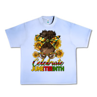 Grape Ice celebrate juneteenth black woman bun Urban Heavy Tee - HRA Design Shop