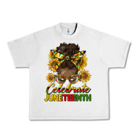 Lunar Rock celebrate juneteenth black woman bun Urban Heavy Tee - HRA Design Shop