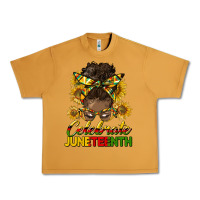Peanut Butter celebrate juneteenth black woman bun Urban Heavy Tee - HRA Design Shop
