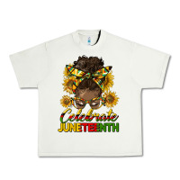 Pistachio celebrate juneteenth black woman bun Urban Heavy Tee - HRA Design Shop