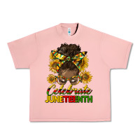 Salmon celebrate juneteenth black woman bun Urban Heavy Tee - HRA Design Shop