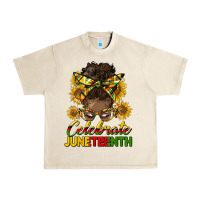 Sandshell celebrate juneteenth black woman bun Urban Heavy Tee - HRA Design Shop