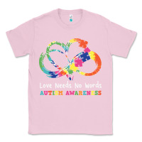Bubblegum Pink Love Needs No Words Heart Puzzle Autism Classic Tee - CowhideDigitalArt