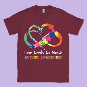 Love Needs No Words Heart Puzzle Autism Classic Tee Designed By Cowhidedigitalart