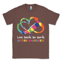 Chestnut Love Needs No Words Heart Puzzle Autism Classic Tee - CowhideDigitalArt