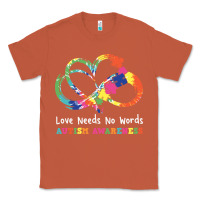 Copper Love Needs No Words Heart Puzzle Autism Classic Tee - CowhideDigitalArt
