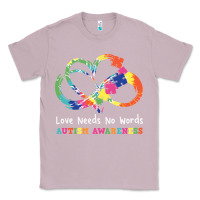 Lilac Love Needs No Words Heart Puzzle Autism Classic Tee - CowhideDigitalArt