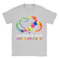 Moon Dust Love Needs No Words Heart Puzzle Autism Classic Tee - CowhideDigitalArt