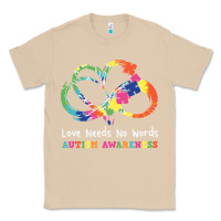 Mushroom Love Needs No Words Heart Puzzle Autism Classic Tee - CowhideDigitalArt