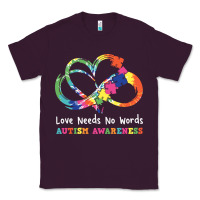 Plum Love Needs No Words Heart Puzzle Autism Classic Tee - CowhideDigitalArt