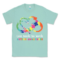Seafoam Love Needs No Words Heart Puzzle Autism Classic Tee - CowhideDigitalArt