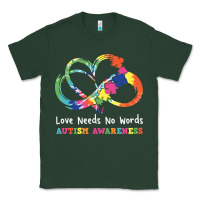 Sports Green Love Needs No Words Heart Puzzle Autism Classic Tee - CowhideDigitalArt
