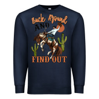 Navy buck around and find out rodeo cowboy Premium Sweatshirt - MaliasSmallBusiness