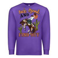 Purple buck around and find out rodeo cowboy Premium Sweatshirt - MaliasSmallBusiness