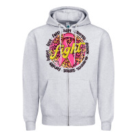 Heather Grey fight breast cancer Zipper Hoodie - NancyCooperArtShop