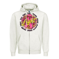 Oatmeal Heather fight breast cancer Zipper Hoodie - NancyCooperArtShop