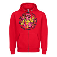 Red fight breast cancer Zipper Hoodie - NancyCooperArtShop