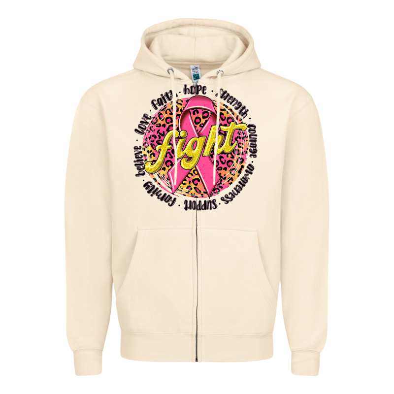 Fight Breast Cancer Zipper Hoodie by NancyCooperArtShop | Teevron