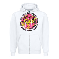 White fight breast cancer Zipper Hoodie - NancyCooperArtShop
