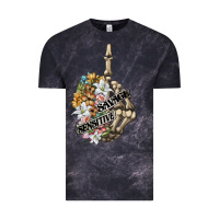 Cloud Black sensitive savage skeleton middle finger Vintage Tee - FaDigitalArtStudio