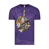 Cloud Purple sensitive savage skeleton middle finger Vintage Tee - FaDigitalArtStudio