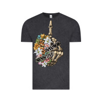 Vintage Black sensitive savage skeleton middle finger Vintage Tee - FaDigitalArtStudio