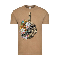 Vintage Coffee sensitive savage skeleton middle finger Vintage Tee - FaDigitalArtStudio