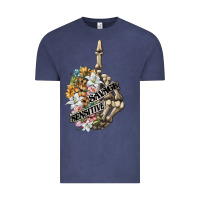 Vintage Denim sensitive savage skeleton middle finger Vintage Tee - FaDigitalArtStudio