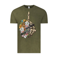 Vintage Olive sensitive savage skeleton middle finger Vintage Tee - FaDigitalArtStudio