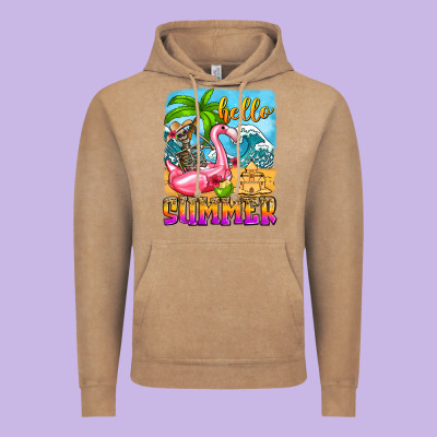 Hello Summer Skeleton Vintage Hoodie Designed By Zillion Design Studio